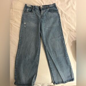 One Teaspoon Mid rise, Wide Leg, Light Wash Jeans
